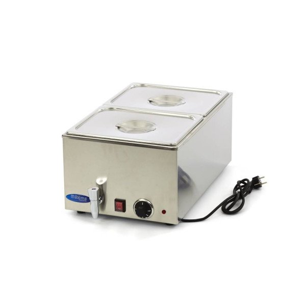 Gastro Bain Marie - mit Wasserhahn- inkl. 2 x 1/2 GN Set - Elektrisch