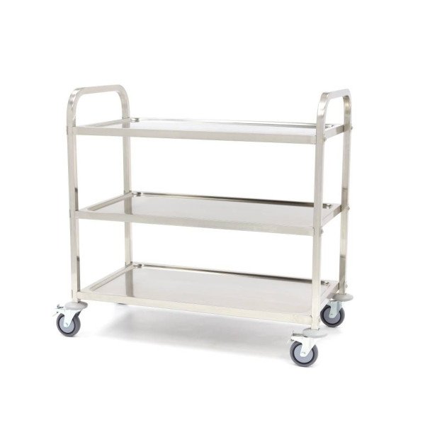 Gastro Servierwagen Edelstahl - 3 Regale