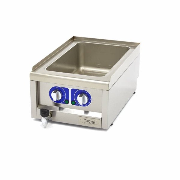 Gastro Bain Marie - Einzeleinheit - 60 cm - mit Abflusshahn - Elektrisch