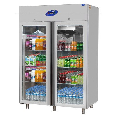 Premium Kühlschrank - 1200 Liter - mit 2 Glastür