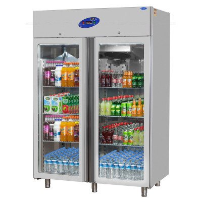 Premium Plus deep freezer - 1400 liters - with 2 glass doors