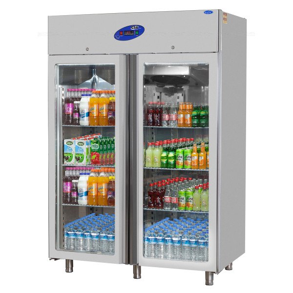 Premium Plus deep freezer - 1400 liters - with 2 glass doors