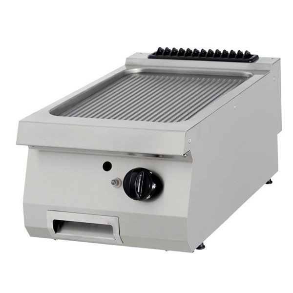 Gastro Premium Grillplatte - Gerilltes Chrom - Einzeleinheit - 90 cm Tief - Gas