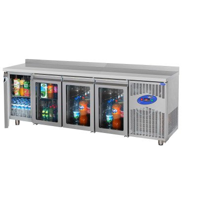 Tavolo refrigerato Premium Plus - con 4 porte e bordo rialzato