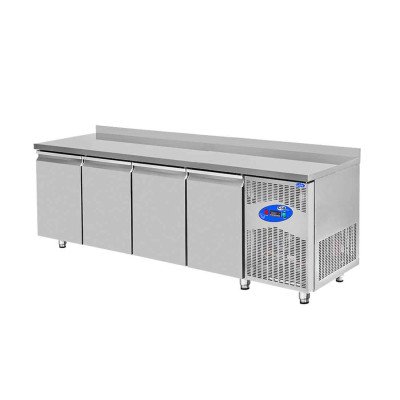 Premium refrigerated counter - with 4 doors & with upstand