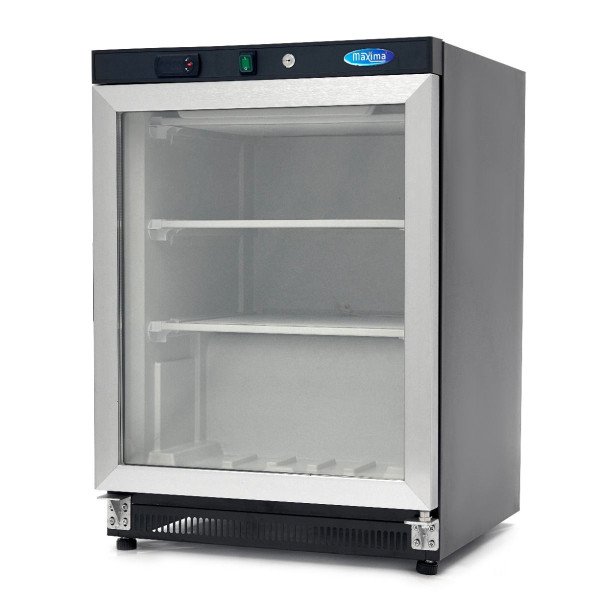 Gastro Kühlschrank - 400 l - Rostfreier Stahl - mit Glastür