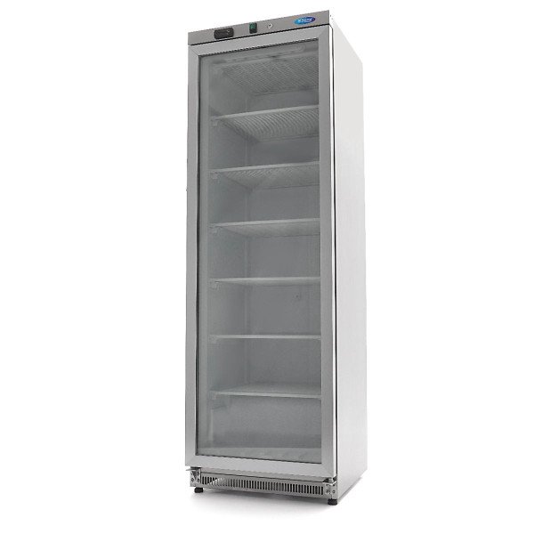Gastro Gefrierschrank - 600 l - Schwarz - mit Glastür