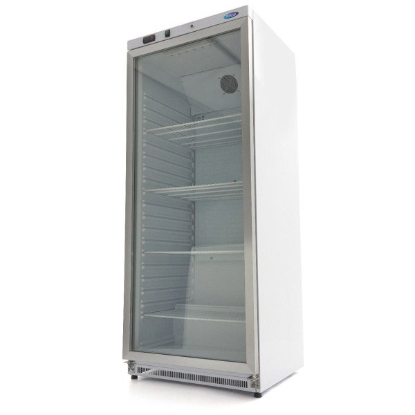 Gastro Gefrierschrank - 600 l - Rostfreier Stahl - mit Glastür