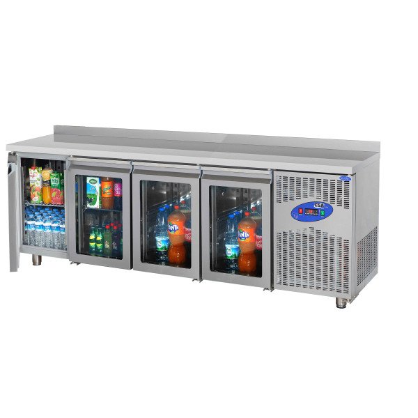 Tavolo refrigerato Premium Plus - con 4 ante e bordo rialzato