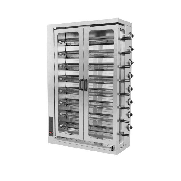 Gas Hähnchengrill mit 8 Spießen für 40 Hähnchen / 1098x480x2020 mm