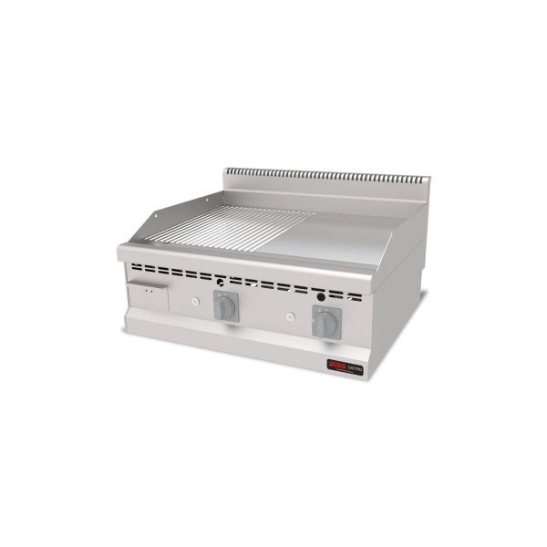 Gas Bratplatte Hardchrome / Glatt+Gerillt / 12.6 kW / Premium Serie 700