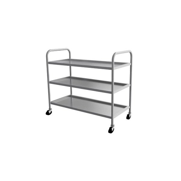 Servierwagen aus Edelstahl / 3 Ablagen / Belastbar bis 120 kg