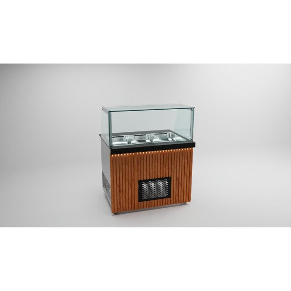 Saladette / 110 cm - Holzfront / 2 Türen / für 3 x GN 1/1