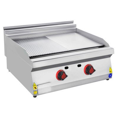 Premium gas griddle - 14.5 kW - Smooth & grooved