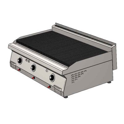 Premium gas lava stone grill - 21.2 kW