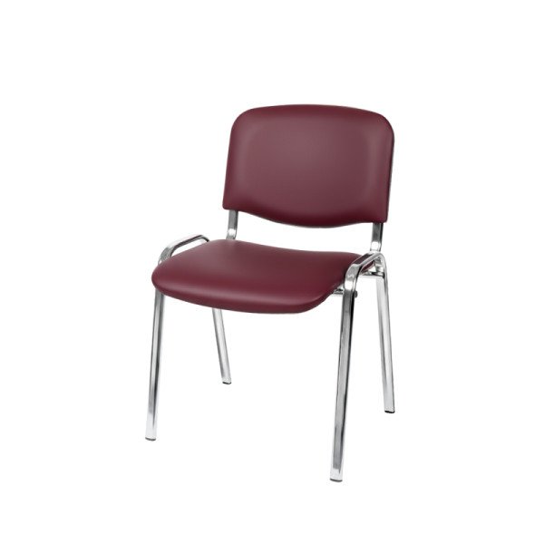 Konferenzstuhl ISO 24H CR T0033 in burgunderrotem Öko-Leder – robust & komfortabel