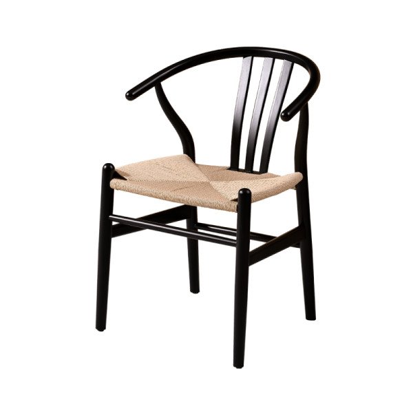 Holz Restaurantstuhl WISHBONE schwarz – stabil & elegant für HoReCa-Bereich