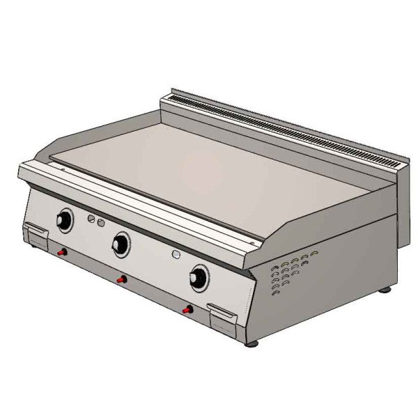 Piastra a gas premium - 21,2 kW - Liscia - Cromo duro