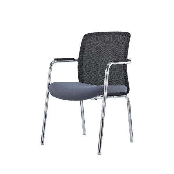 Schulungsstuhl LENZO schwarz-grau – moderner. ergonomischer Sitzkomfort mit Netzrückenlehne