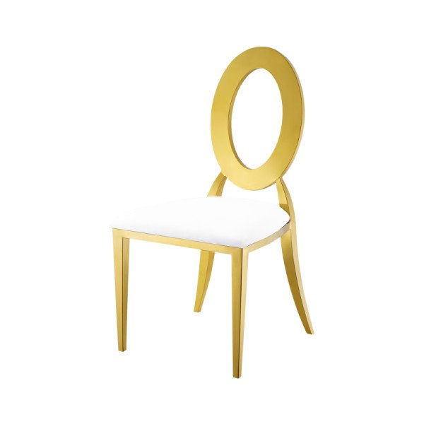 Metallener Hochzeitsstuhl Glamour Tap Gold–Weiß – Eleganz & Komfort für Ihre Feier