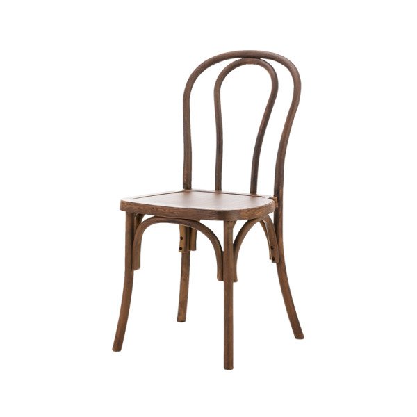 MONET POLYWOOD Hochzeitsstuhl nussig – eleganter. wetterbeständiger Polypropylen-Stuhl mit Holzoptik für stilvolle Events