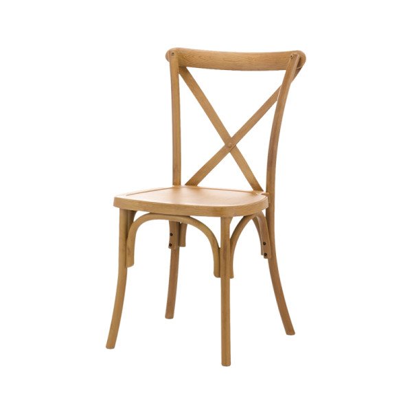 CROSS-BACK POLYWOOD Hochzeitsstuhl natürliche – stapelbar. wetterfest & pflegeleicht