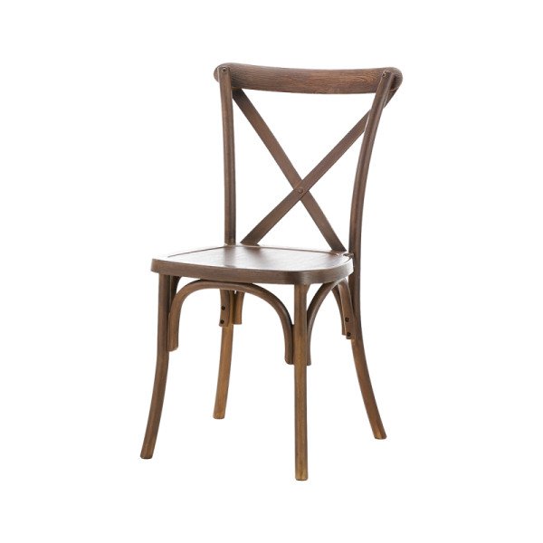 CROSS-BACK POLYWOOD Hochzeitsstuhl nussig – stapelbar. wetterfest & pflegeleicht