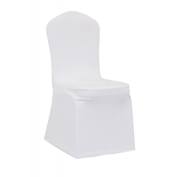 Stuhlhusse SLIMTEX FLUTTER – elastischer. knitterfreier Bezug für Bankettstühle in Weiß & Schwarz