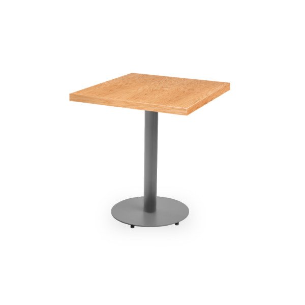 Bistrotisch ALFA R grau mit furnierten Platten – robust & wetterbeständig für HoReCa-Bereich