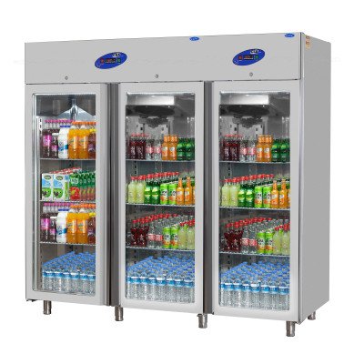 Combi Premium Plus 2 fridges & 1 freezer - 2100 liters - with 3 glass doors