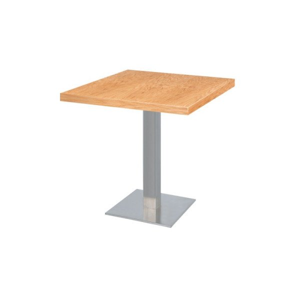 Café-Tisch SIGMA mit Holzfurnierplatte – Moderner Edelstahl & Naturholz für Gastronomiebereiche