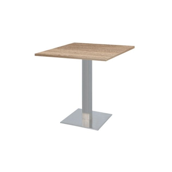 Café-Tisch SIGMA mit laminierter Tischplatte – moderner. stabiler Edelstahl-Tisch für Gastronomie