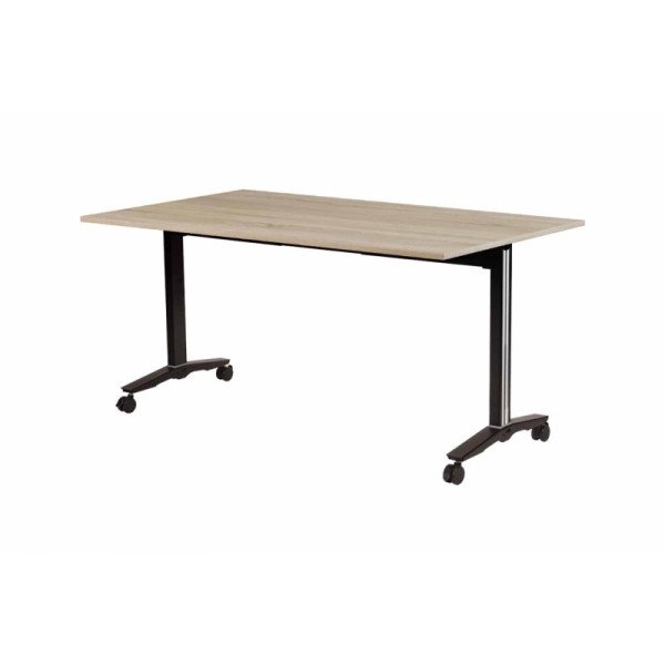 Konferenztisch FLIPTOP CLASSIC – robuster. klappbarer Tisch mit Stahlrahmen und Rollen für flexible Meetingräume