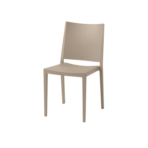 Caféstuhl GOMERA FULL beige – stapelbarer. robuster Stuhl aus glasfaserverstärktem Polypropylen für Innen & Außen