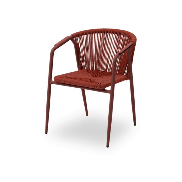 Technorattan Stuhl LUIGI rot – wetterbeständig. leicht & stilvoll | Mextra