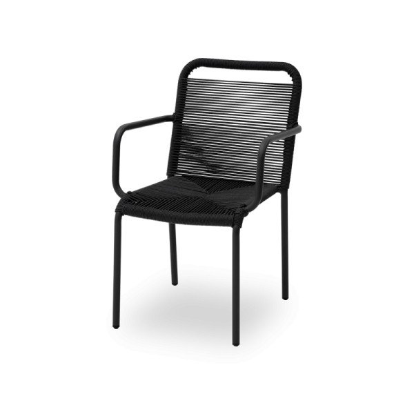 Technorattan Stuhl MARCELLO anthrazit – wetterfest & stapelbar für Gastronomie
