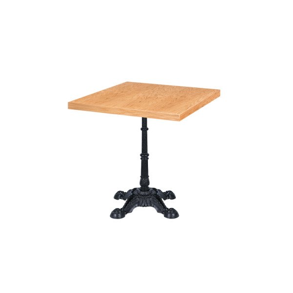 Bistrotisch CASTELLO mit furnierten Platten – robuster Gusseisen-Tisch für Café & Restaurant