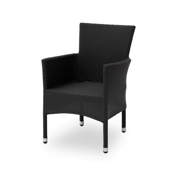 Technorattan Stuhl LORENZO in Dunkel Anthrazit – Robust & Stilvoll für Innen & Außen