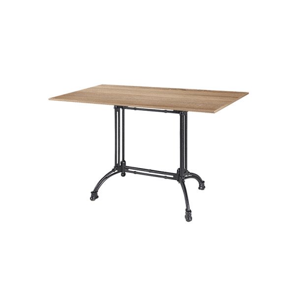 Bistrotisch RUSTICAL DUO mit Laminierte-Platten – Stabiler Gusseisen Tisch für Gastronomie