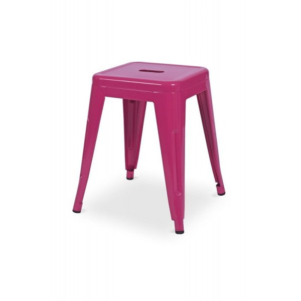 Schemel PARIS inspiriert von TOLIX rosa – robuster. stapelbarer Metallhocker für Industrie-Loft-Style