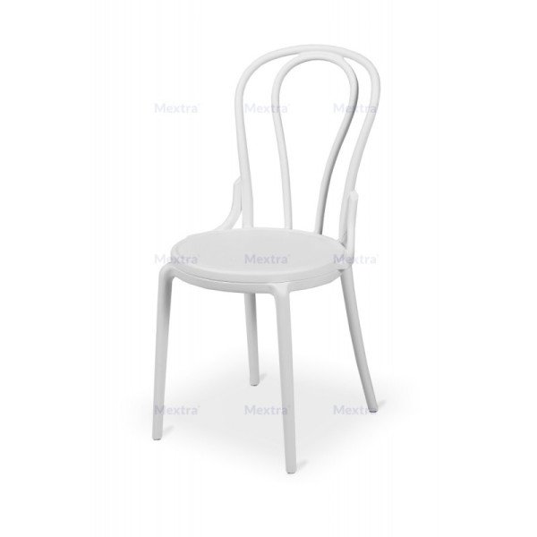 Restaurantstuhl MONET weiß – stapelbarer. wetterfester Cafféstuhl aus Polypropylen