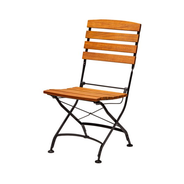 Biergartenstuhl LARA – Klappbarer Stahl-Holz Stuhl für Gastronomie und Outdoor