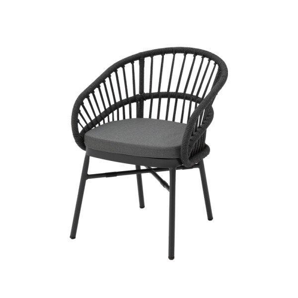 Technorattan Stuhl CORDA – Moderner. wetterfester Outdoor-Sessel mit Kissen