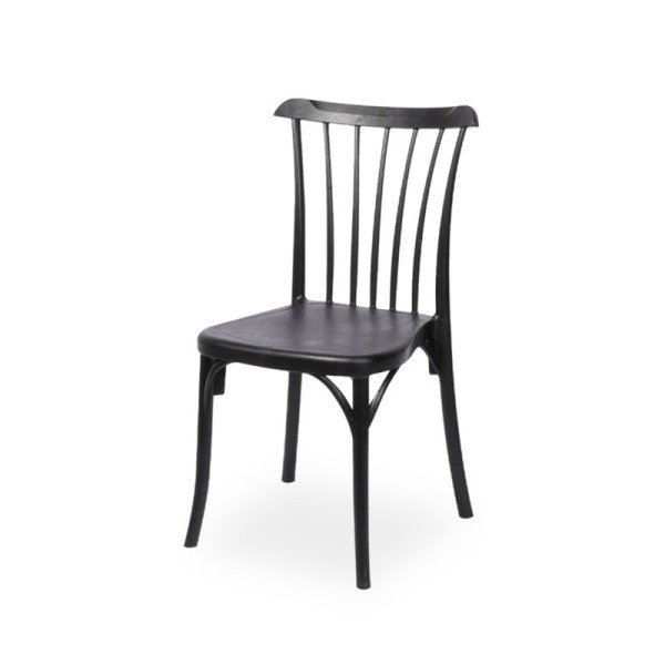 Restaurant / Café Stuhl RETRO schwarz – wetterfester Polypropylenstuhl