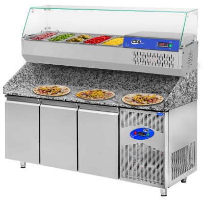 Premium Plus pizza cooling table - 2000x800mm - with 3 doors