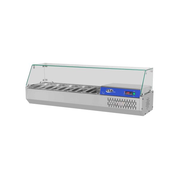 Premium refrigerated display case 1410x390mm - 5 x GN 1/3