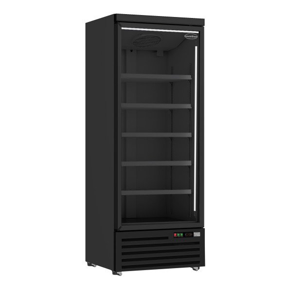 KÜHLSCHRANK 1 GLASTÜR SCHWARZ JDE-600R BL