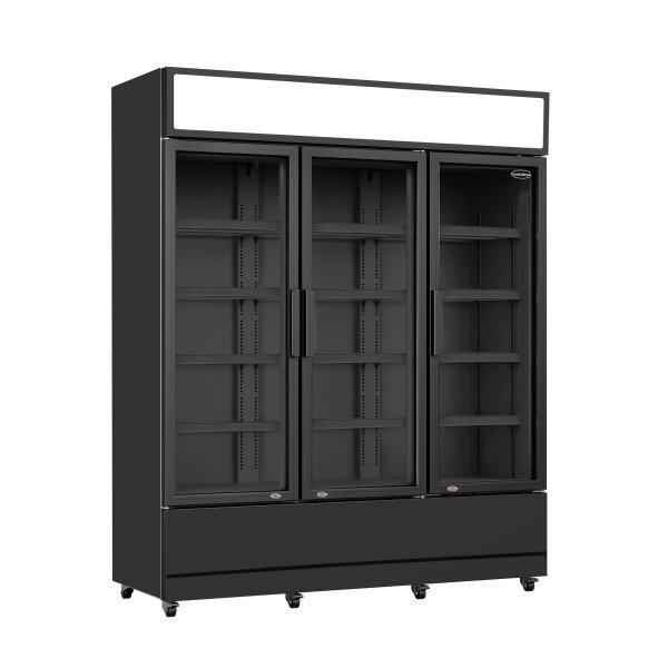 KÜHLSCHRANK 3 GLASTÜREN SCHWARZ FCU-1200 BL