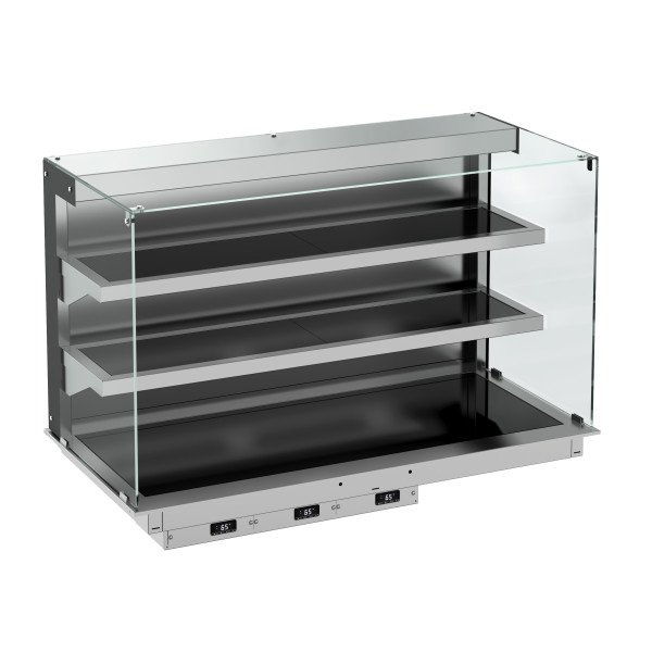 EINBAU WANDMODELL WÄRMEVITRINE KERAMIK ECKIG - SCHWARZ 3/1