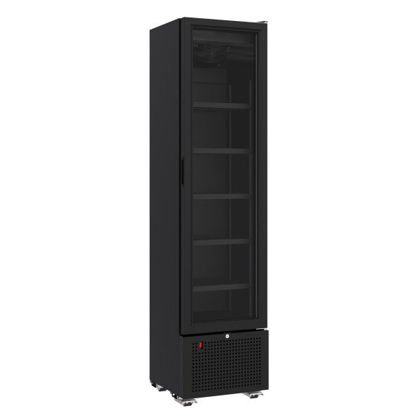 KÜHLSCHRANK 1 GLASTÜR SCHWARZ 221L